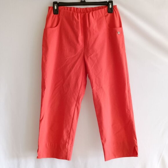 Lau Rie Pants - Lau Rie Rachel Capri Pants EU 42 US 12 Coral Stretchy Comfy Cropped Trousers